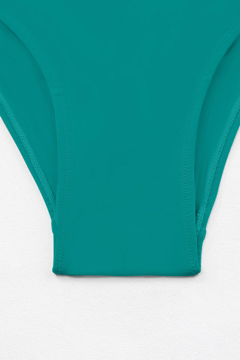 Solid Square Neck Sleeveless Tankini Swimsuit